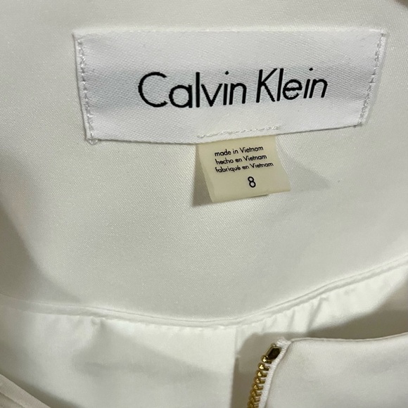 Calvin Klein white jacket with gold zippers size 8 - Picture 3 of 4